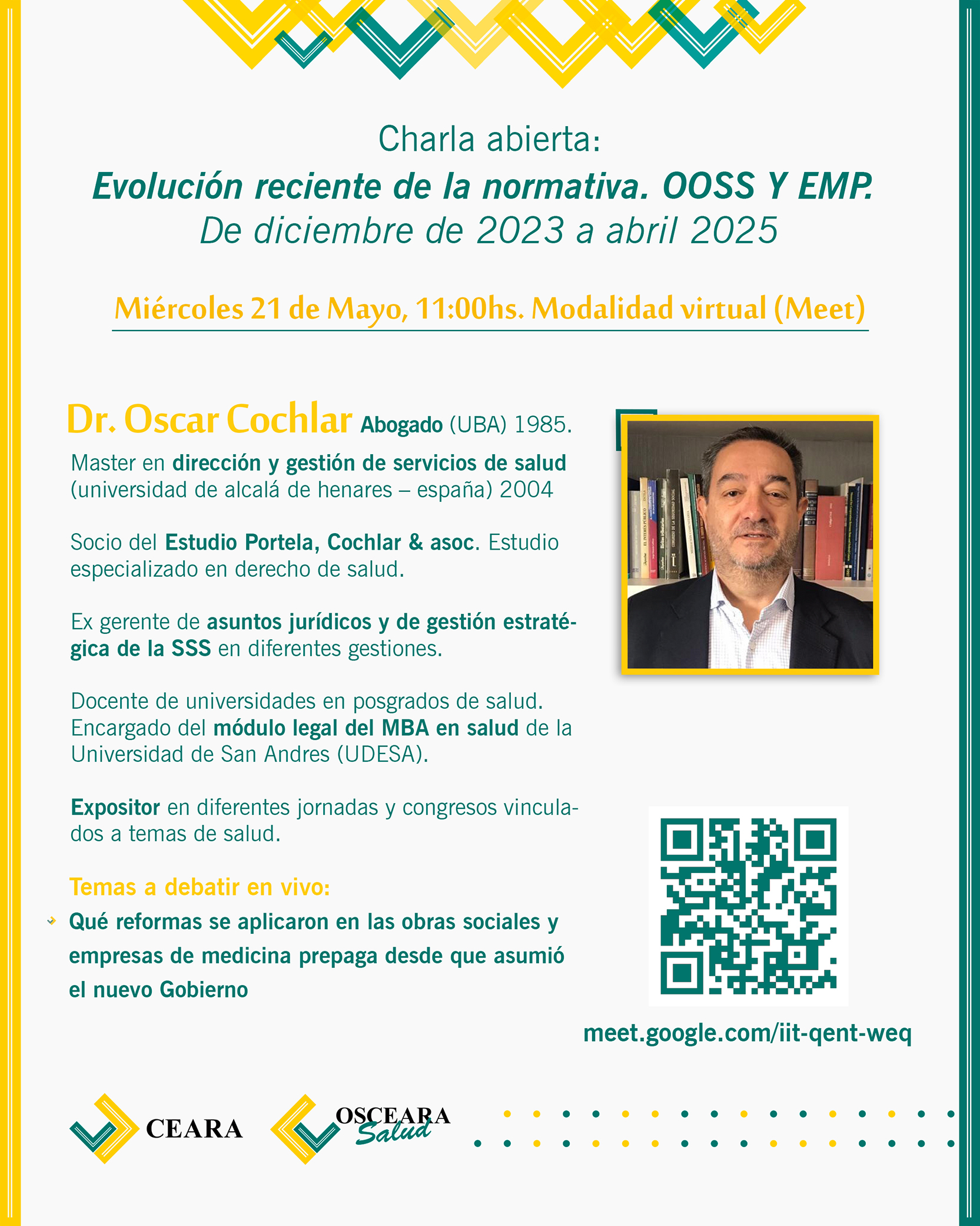 En este momento estás viendo Charla abierta por el Dr. Oscar Cochlar